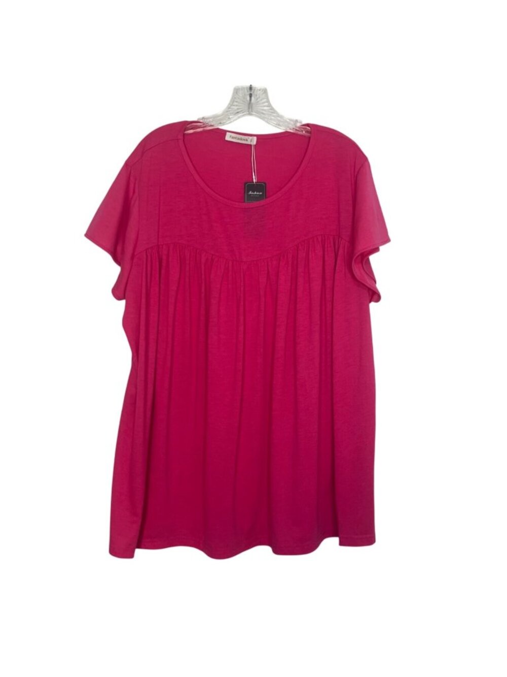 Fantaslook Shirt Womens 3XL Pink New Short Sleeve‎ Plus Size